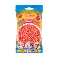 HAMA STRIJKKRALEN - ROOD PASTEL (044), 1000ST. (ZAKJE 17,5 X 9,5 CM)